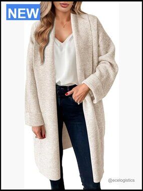 Chunky Open Front Cardigan Sweater Long Oversized Knit Coatigan Jacket